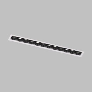 DK2532-WB Встраиваемый светильник SPACE со светодиодом под шпатлевку L240mm 220V 20W 38° 4000К IP20 белый/черный алюминий